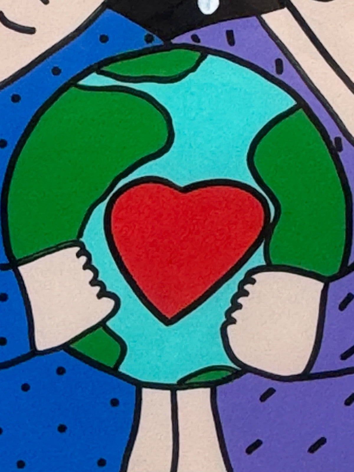 Sandra Magsamen, original 54x79 "Love makes the world go around" c.1990