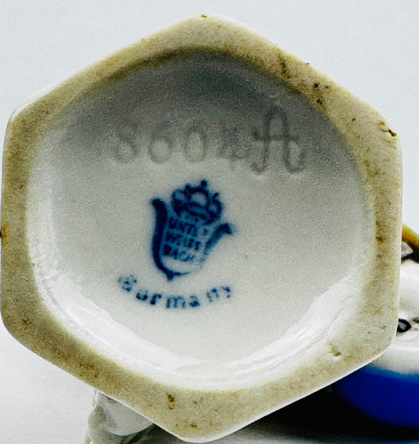 Mésange bleue en porcelaine – Wallendorf, Allemagne, vers 1950