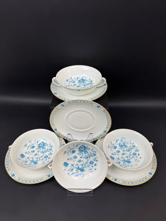 Service de 4 bouillons à oreilles Haviland Limoges Nankin