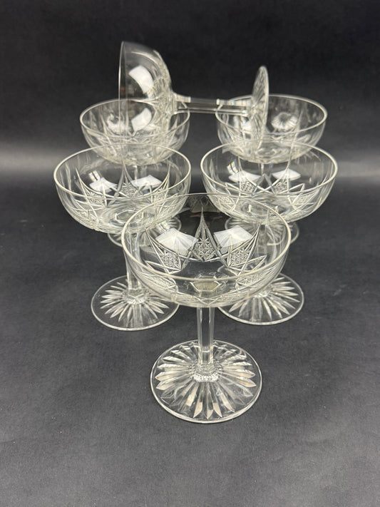 Baccarat, service Epron, suite de 6 coupes à champagne