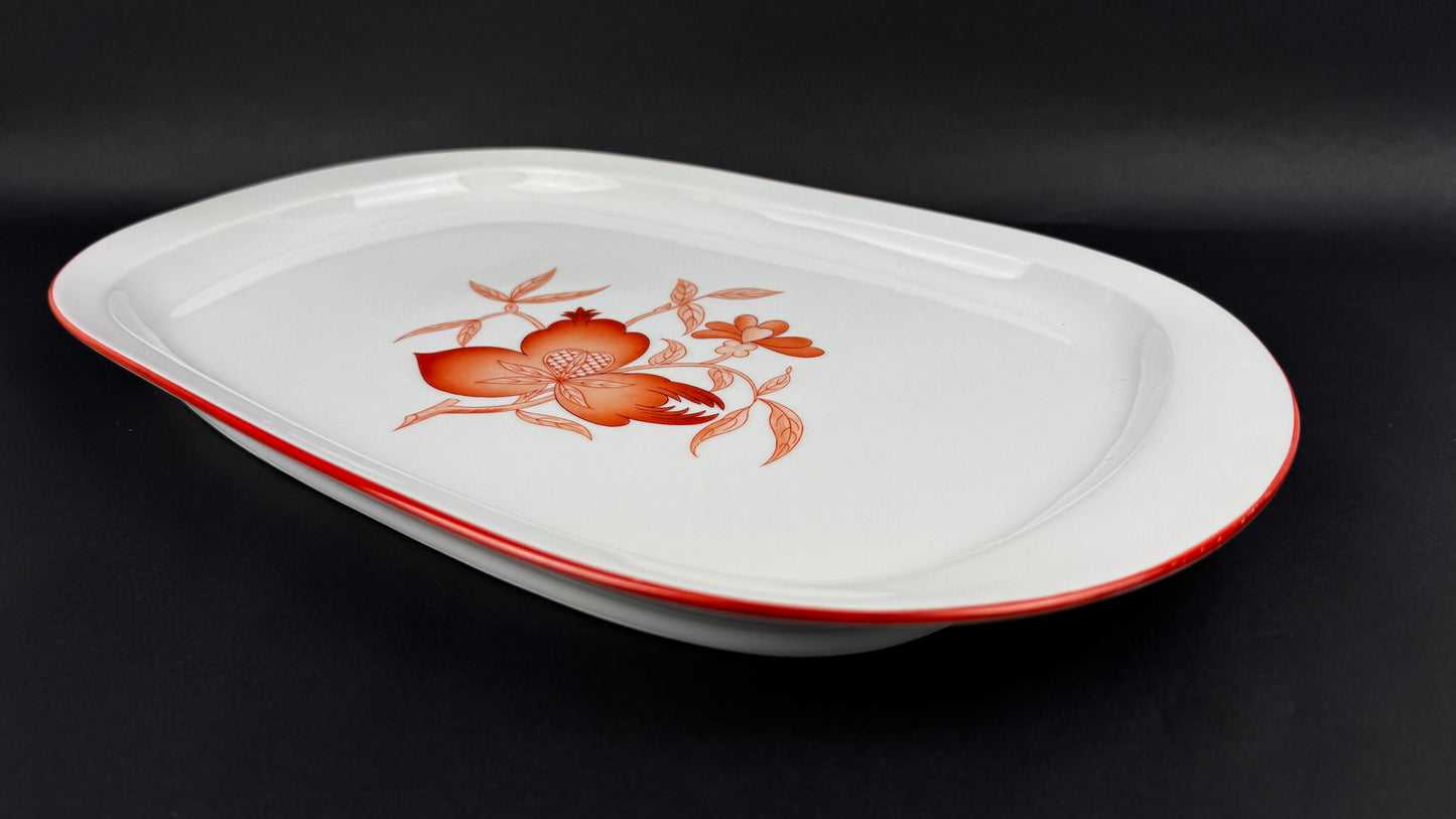 Plat à rôti en porcelaine de Limoges, manufacture Haviland, modèle Sou-Tcheou.