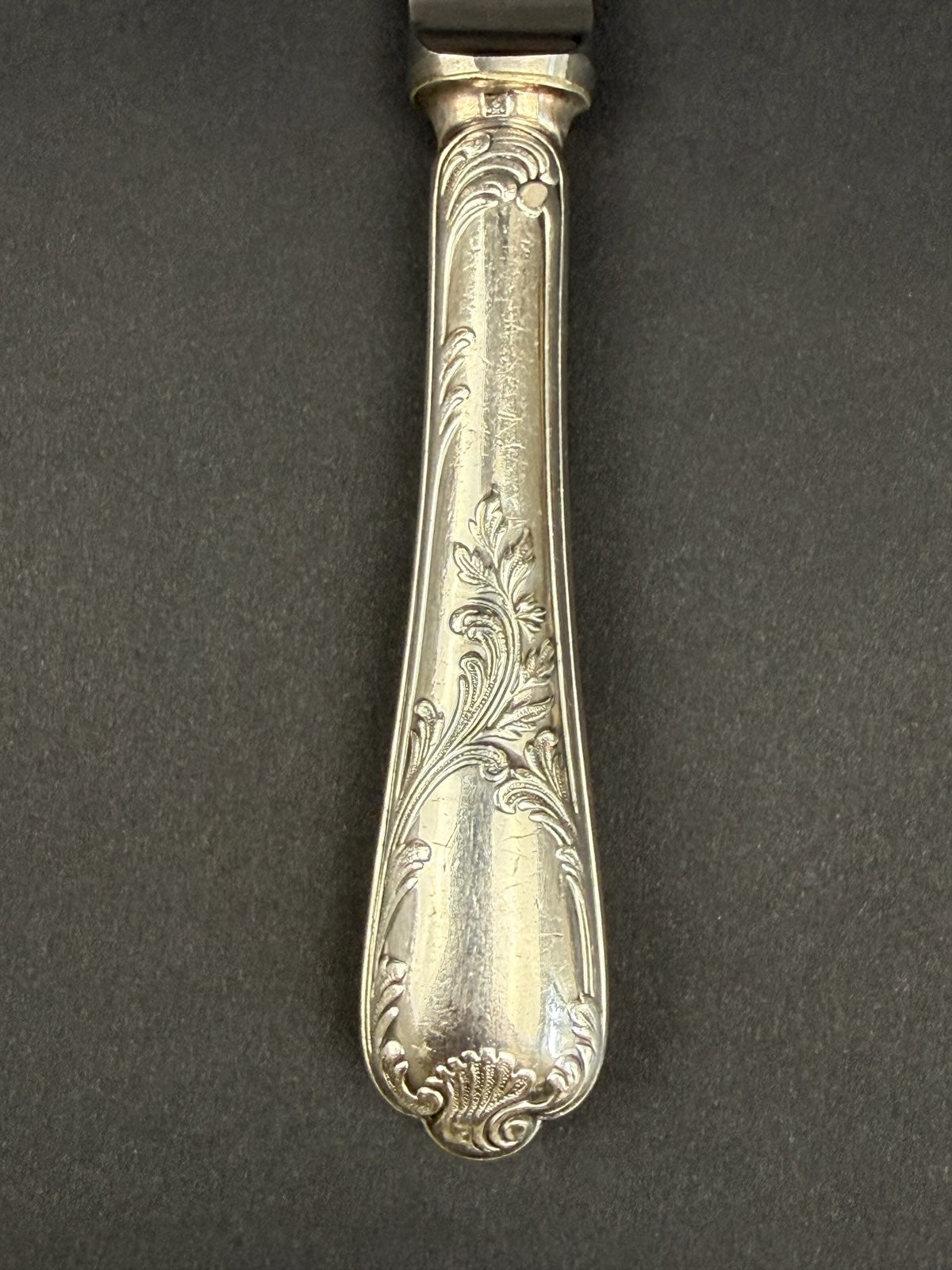 Christofle, tartineur, couteau à beurre en métal argenté modèle Marly