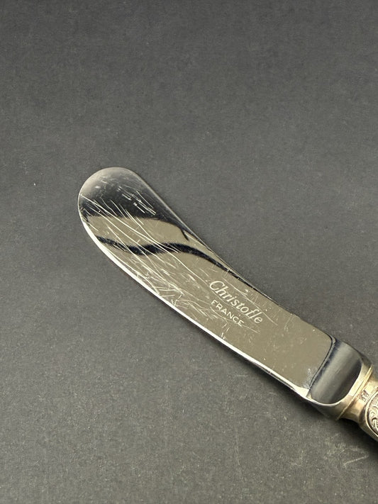 Christofle, tartineur, couteau à beurre en métal argenté modèle Marly