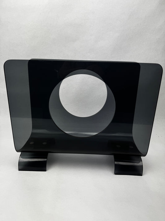 Porte-revues plexiglass fumé vintage années 70 design minimaliste