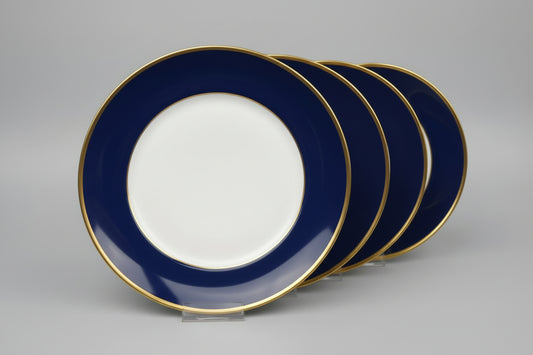 Haviland Limoges, suite de 4 assiettes Bleu Ambassade