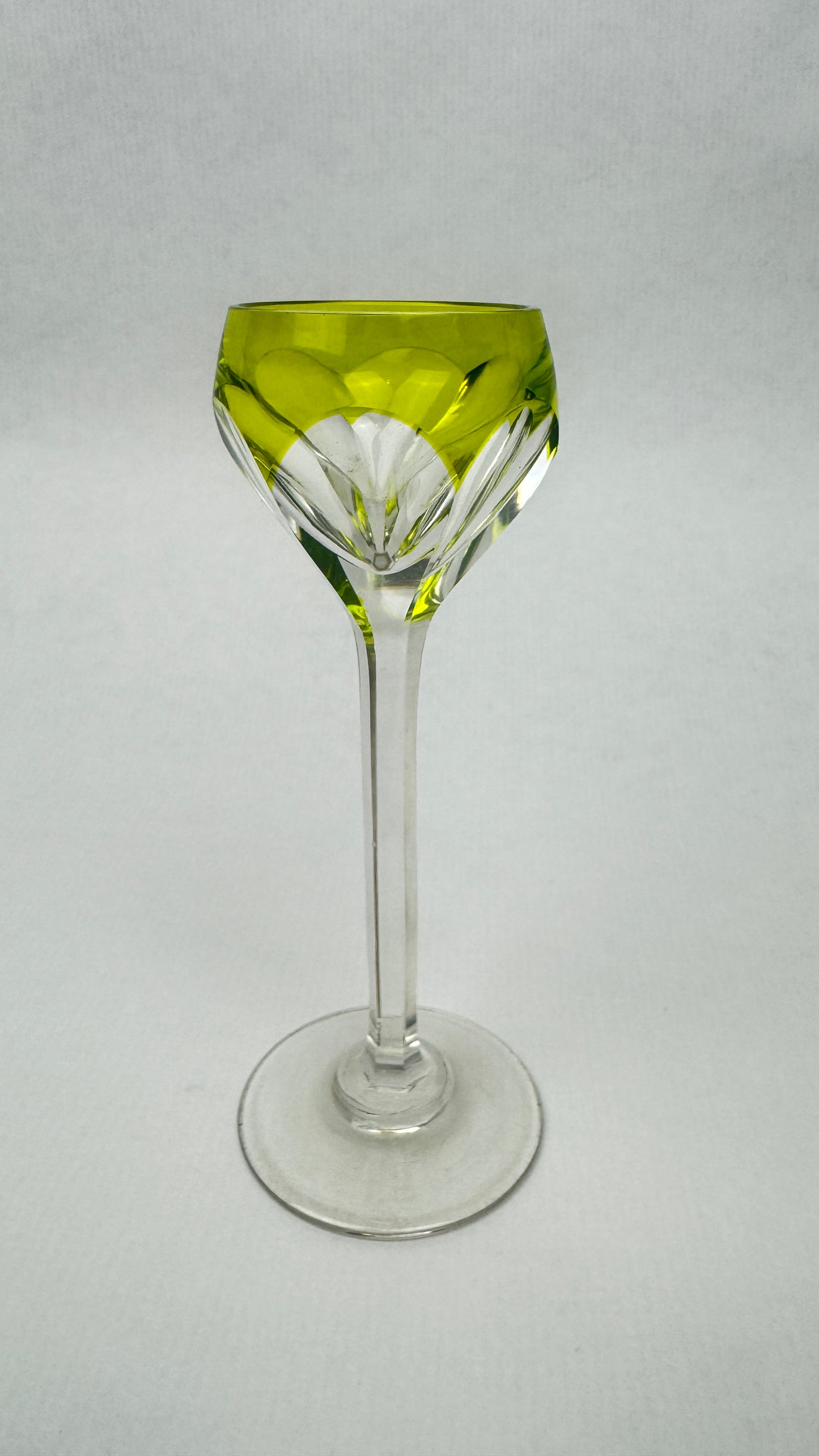 Lot de 6 verres à liqueur en cristal doublé coloré – Saint-Louis – Modèle Bristol – H. 13 cm