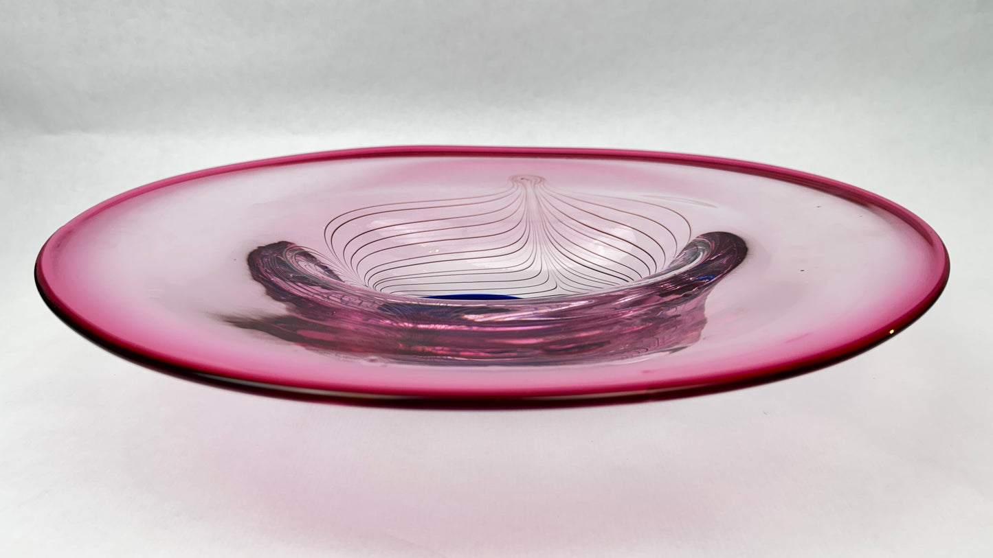 Coupe en verre d’art signée Adam Jabłoński – Studio glass polonais, fin XXe siècle
