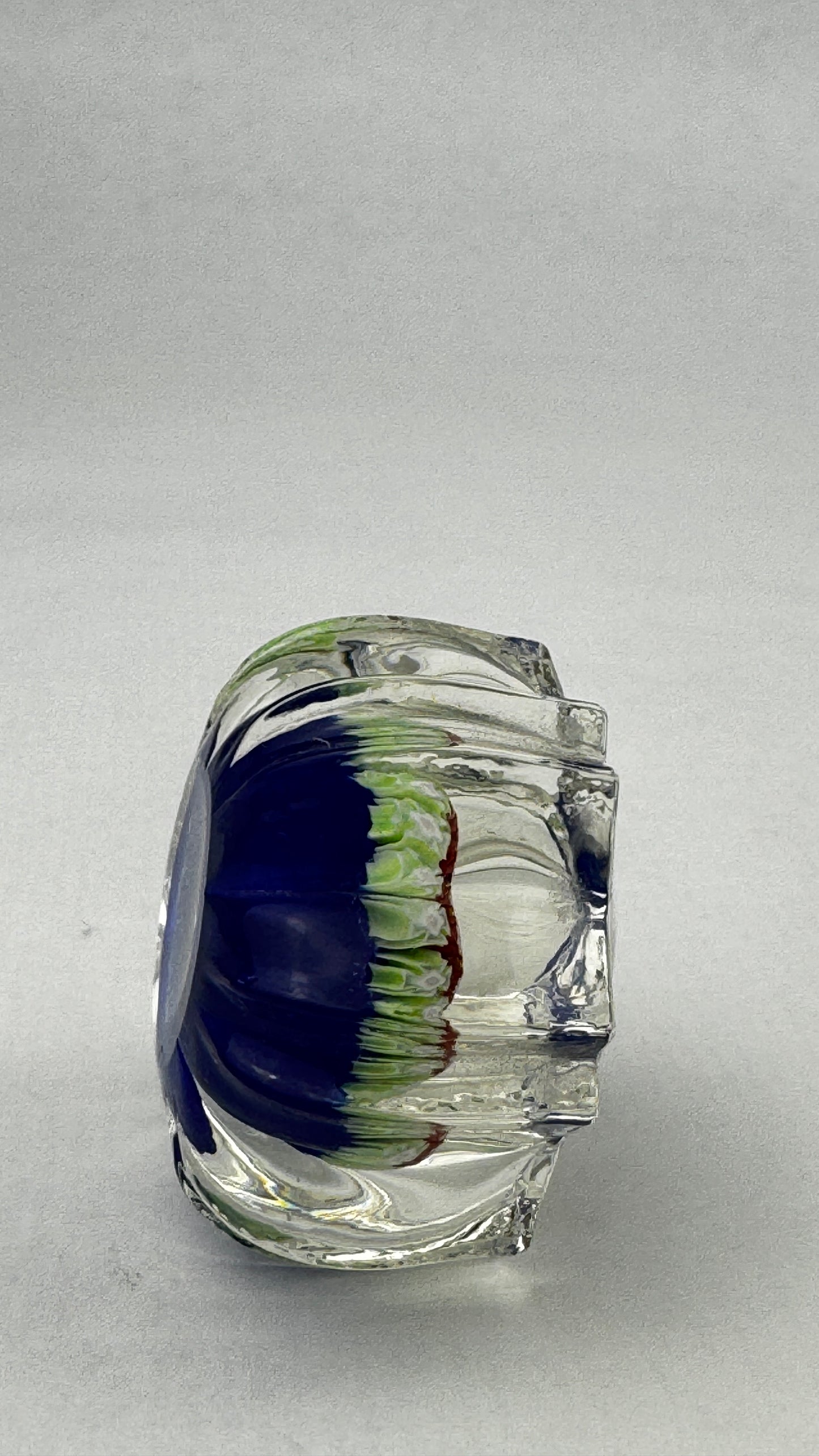 Presse papier millefiori cristal bleu forme étoilée Perthshire