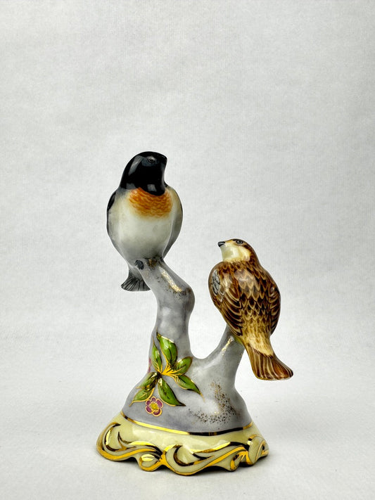 Groupe d’oiseaux en porcelaine – Pratincora Leucura, Clauzel 1959 Limoges
