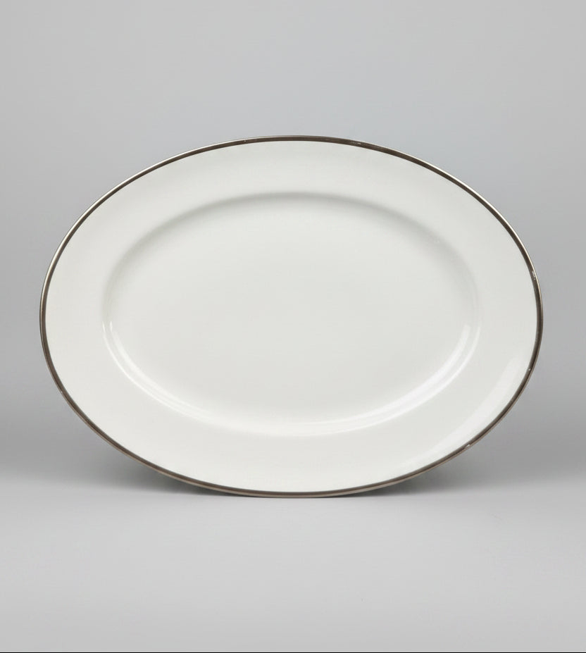 Plat ovale Raynaud modèle Fontainebleau platine