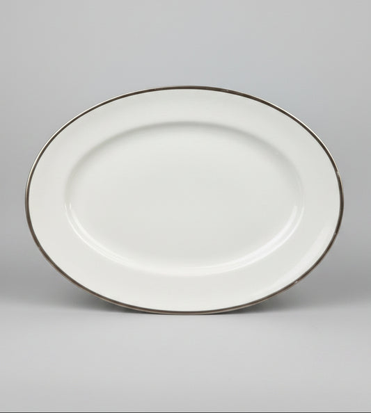 Plat ovale Raynaud modèle Fontainebleau platine