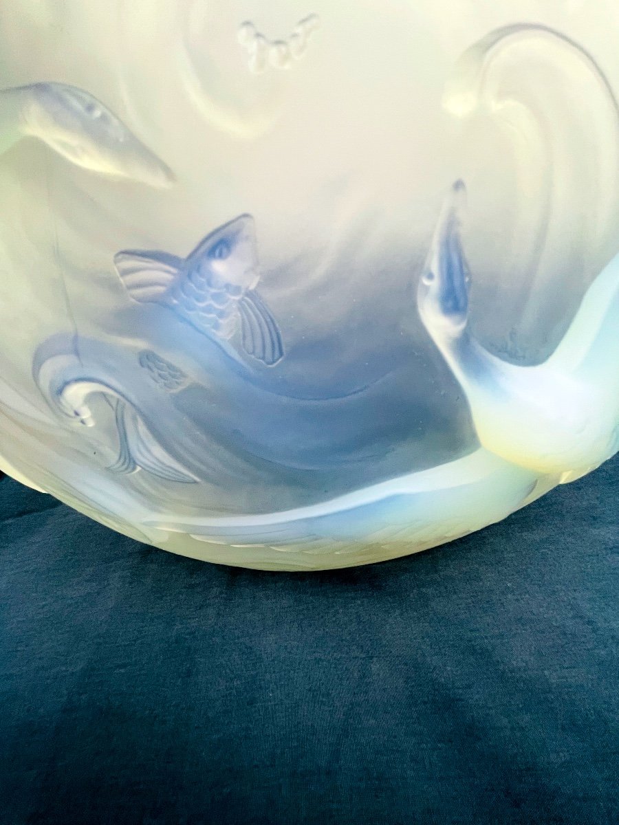 Verlys — Coupe en verre irisé à décor d'oies et de poissons — photo 7