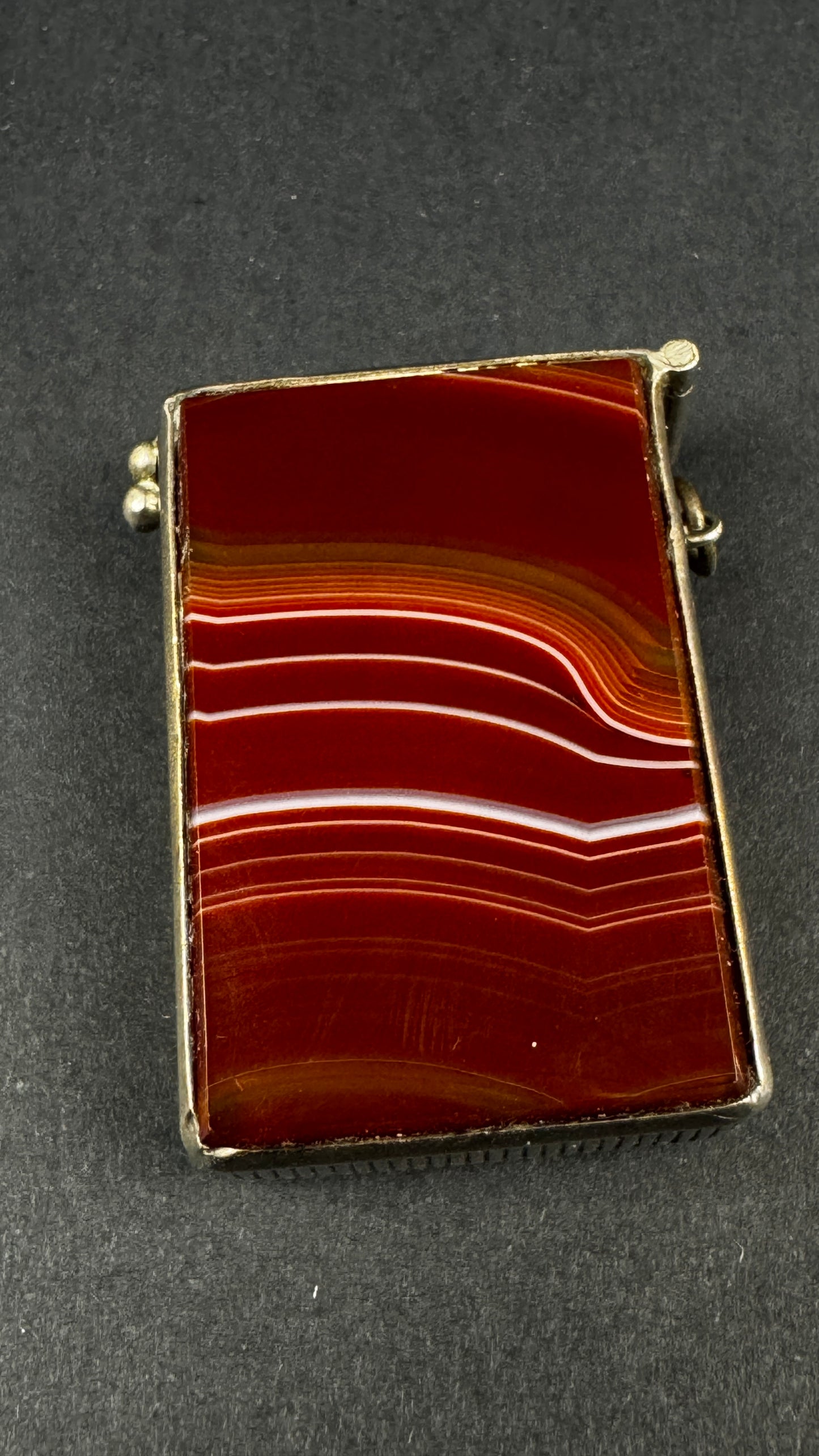 Pyrogène en agate et cuivre argenté