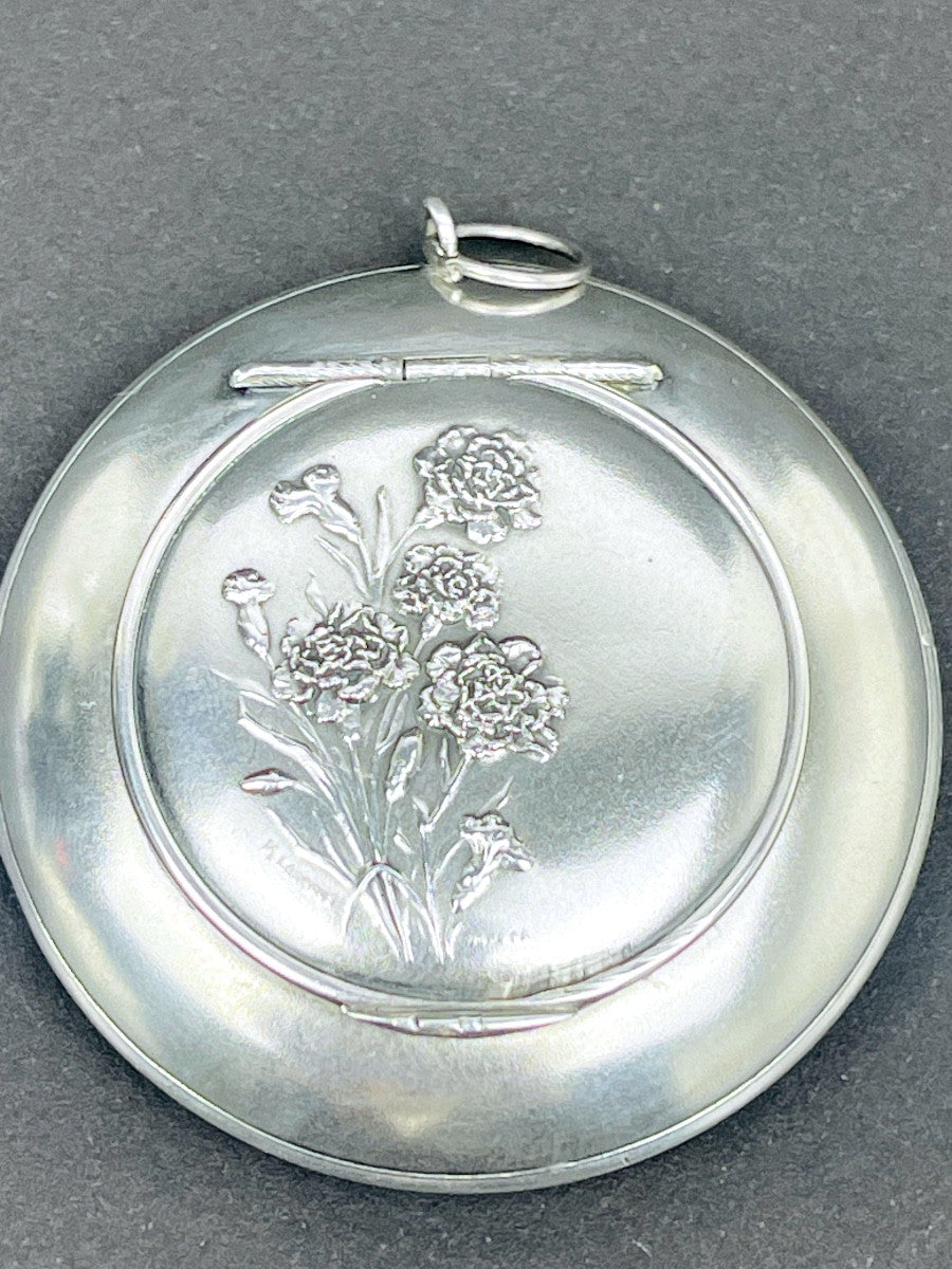 Poudrier, boîte à pilules en argent massif, Art nouveau — photo 2