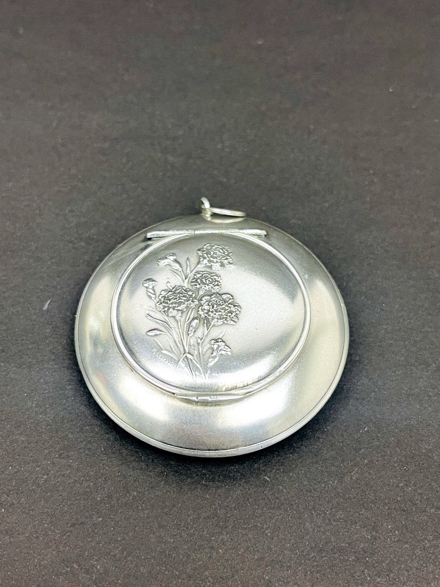 Poudrier, boîte à pilules en argent massif, Art nouveau — photo 1