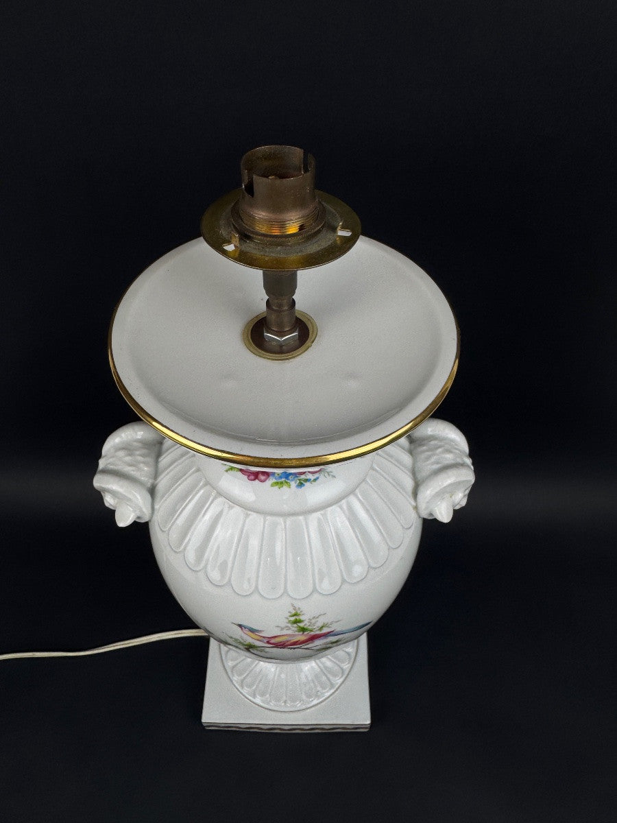 Raynaud Limoges — Pied de lampe en porcelaine, oiseaux de Paradis — photo 2