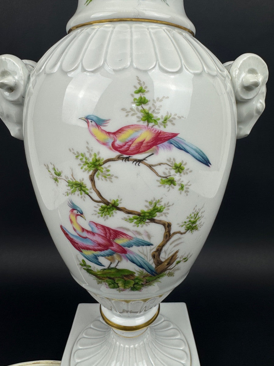 Raynaud Limoges — Pied de lampe en porcelaine, oiseaux de Paradis — photo 3