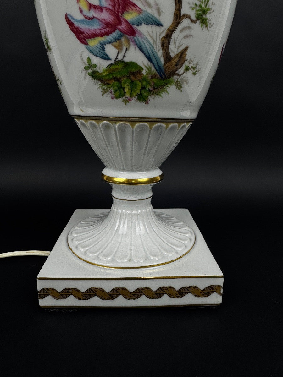 Raynaud Limoges — Pied de lampe en porcelaine, oiseaux de Paradis — photo 4
