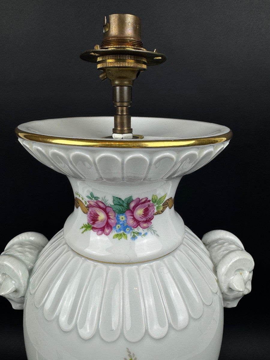 Raynaud Limoges — Pied de lampe en porcelaine, oiseaux de Paradis — photo 5