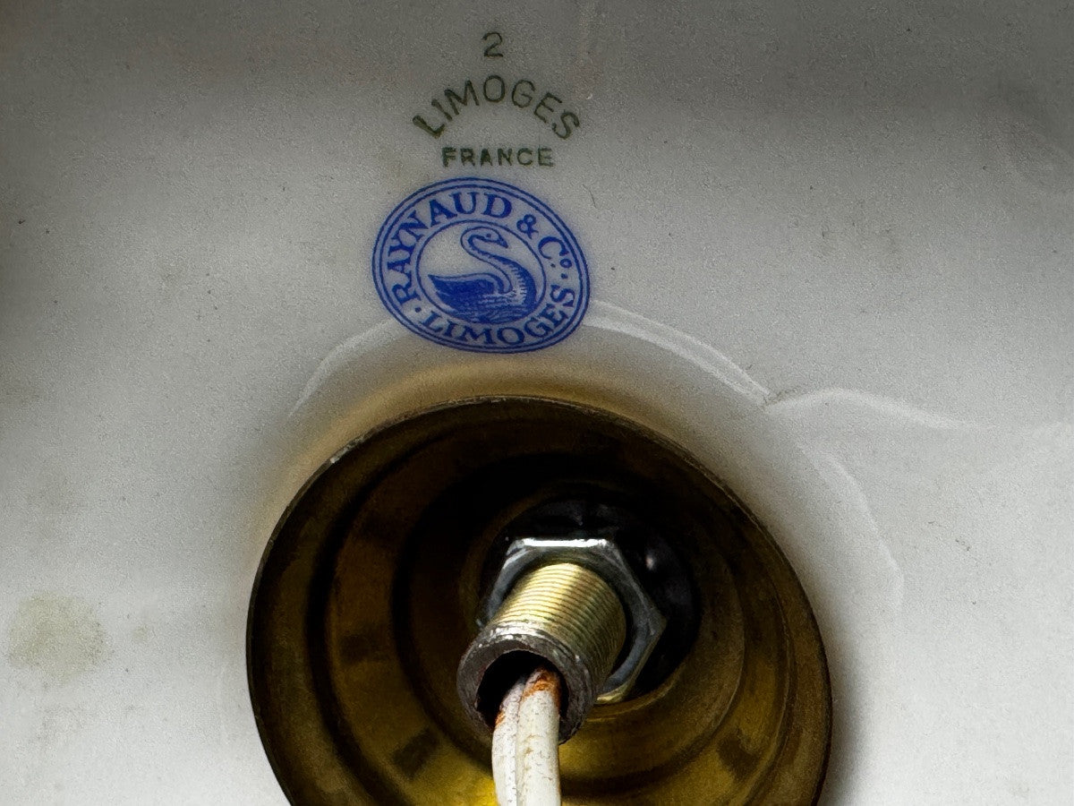 Raynaud Limoges — Pied de lampe en porcelaine, oiseaux de Paradis — photo 6