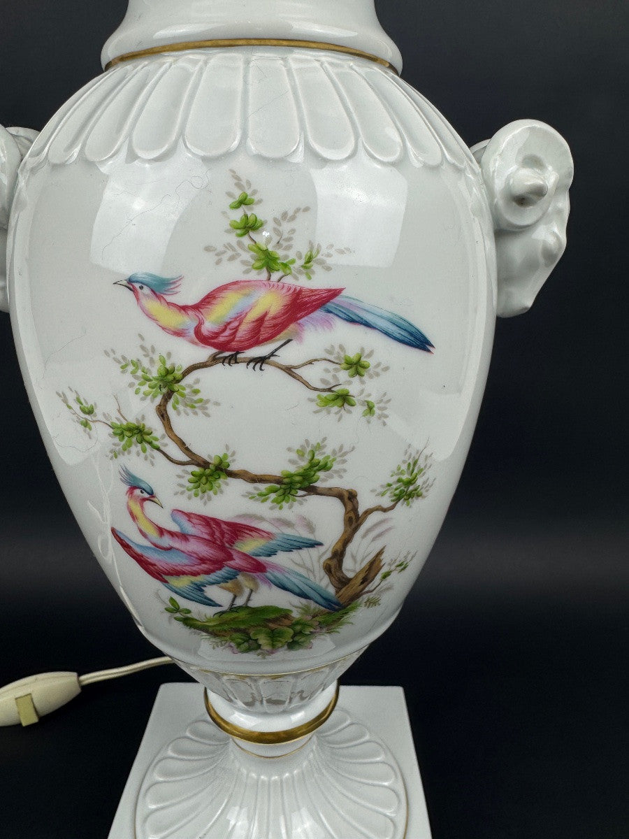 Raynaud Limoges — Pied de lampe en porcelaine, oiseaux de Paradis — photo 10