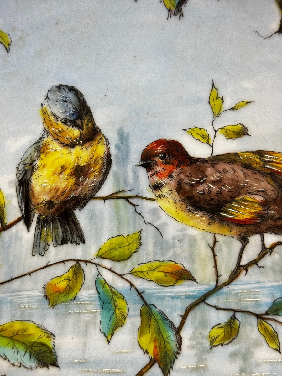 Large plat en porcelaine de Limoges, oiseaux branchés — photo 4