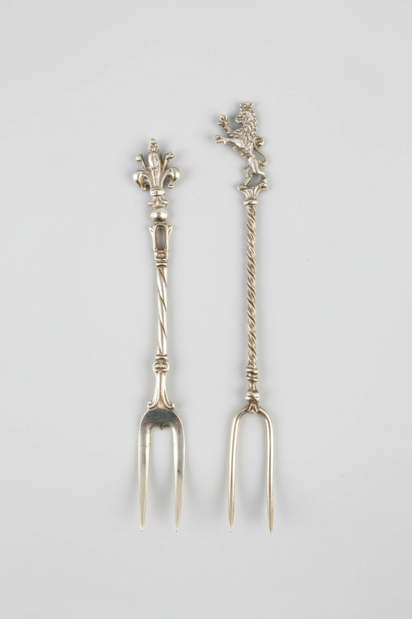 Quatre piques et un tartineur en argent 800, Italie — photo 3