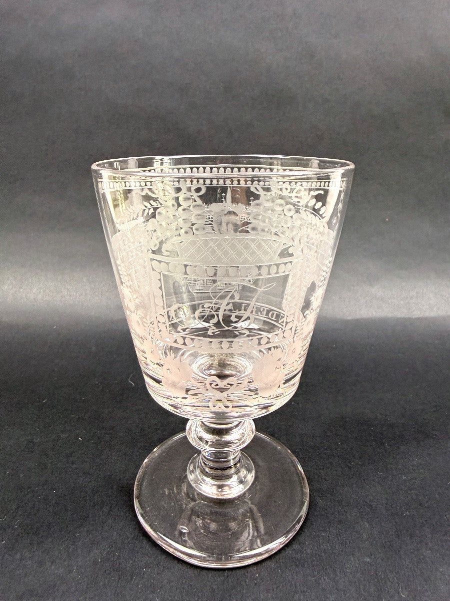 Verre en cristal gravé, souvenir du Sunderland Bridge, c. 1850 — photo 2