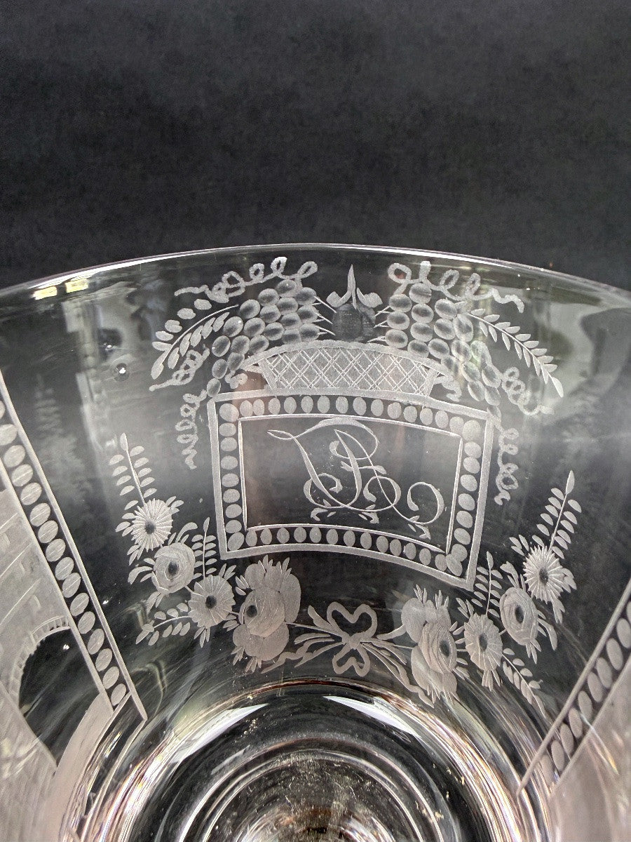 Verre en cristal gravé, souvenir du Sunderland Bridge, c. 1850 — photo 4