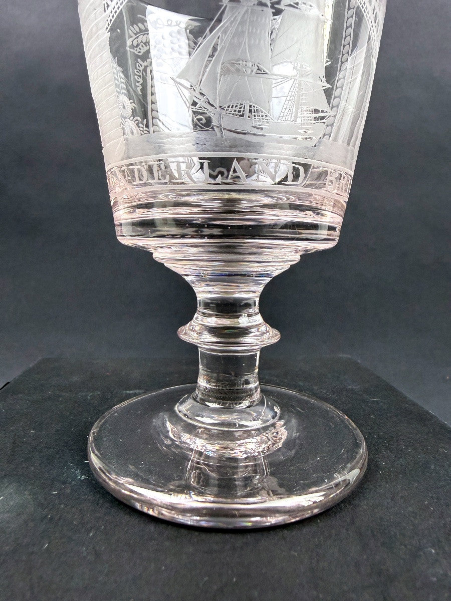 Verre en cristal gravé, souvenir du Sunderland Bridge, c. 1850 — photo 5