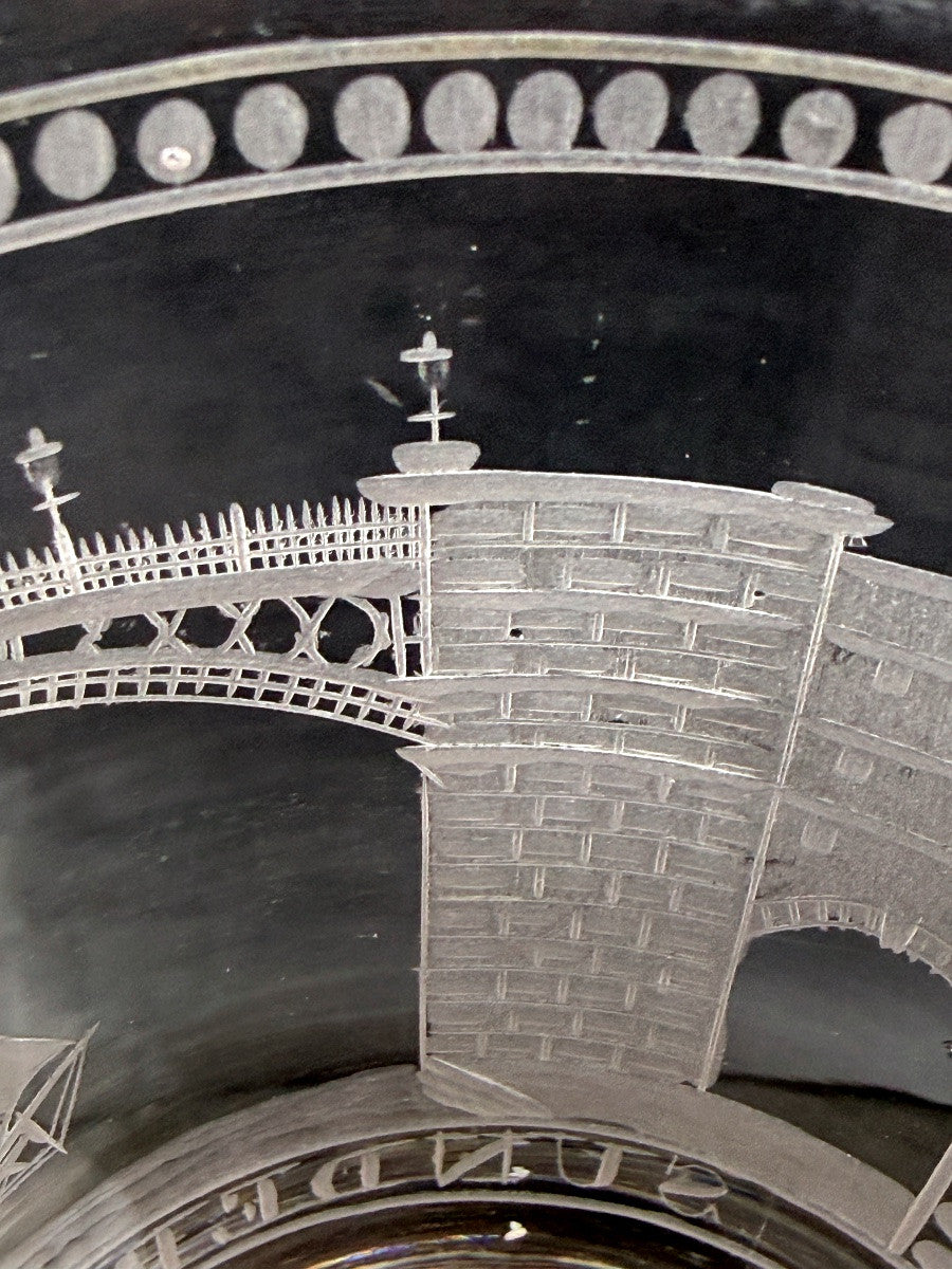 Verre en cristal gravé, souvenir du Sunderland Bridge, c. 1850 — photo 10