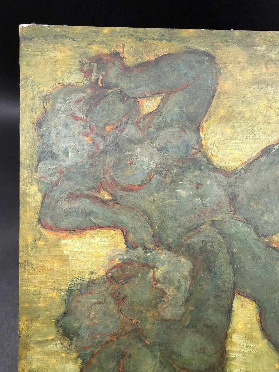 Burdick — Huile sur carton, étude de nus féminins — photo 2