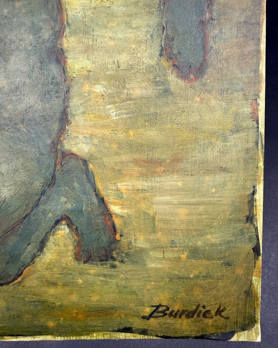 Burdick — Huile sur carton, étude de nus féminins — photo 5