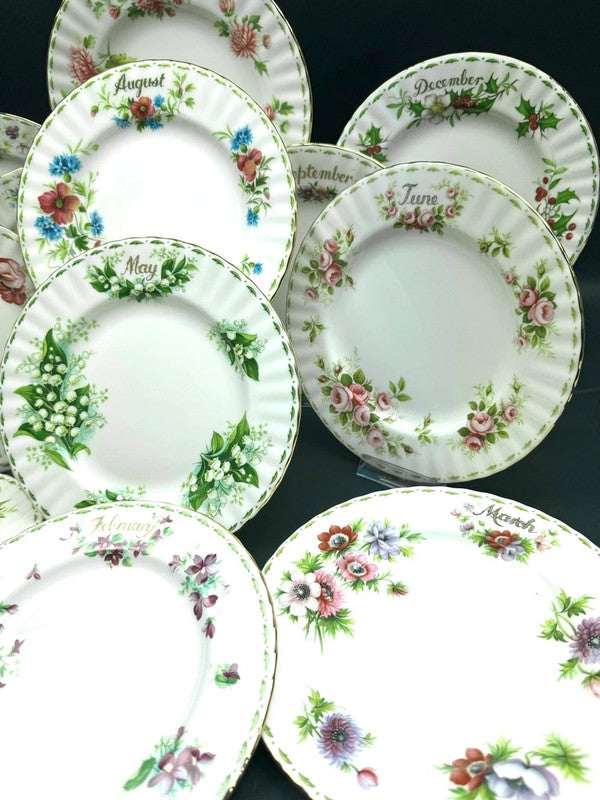 Royal Albert 12 assiettes dessert porcelaine fine fleurs