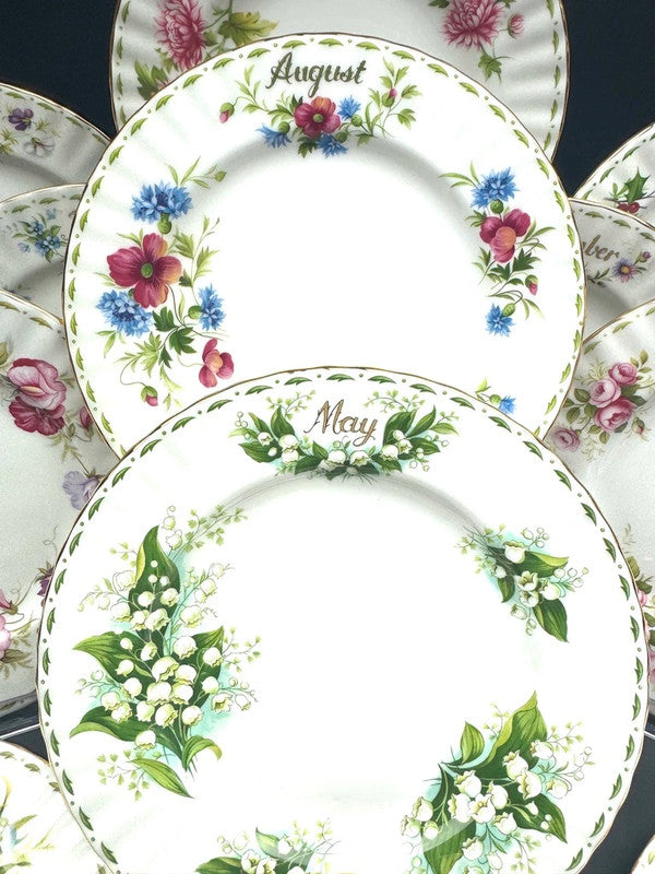 Royal Albert 12 assiettes dessert porcelaine fine fleurs