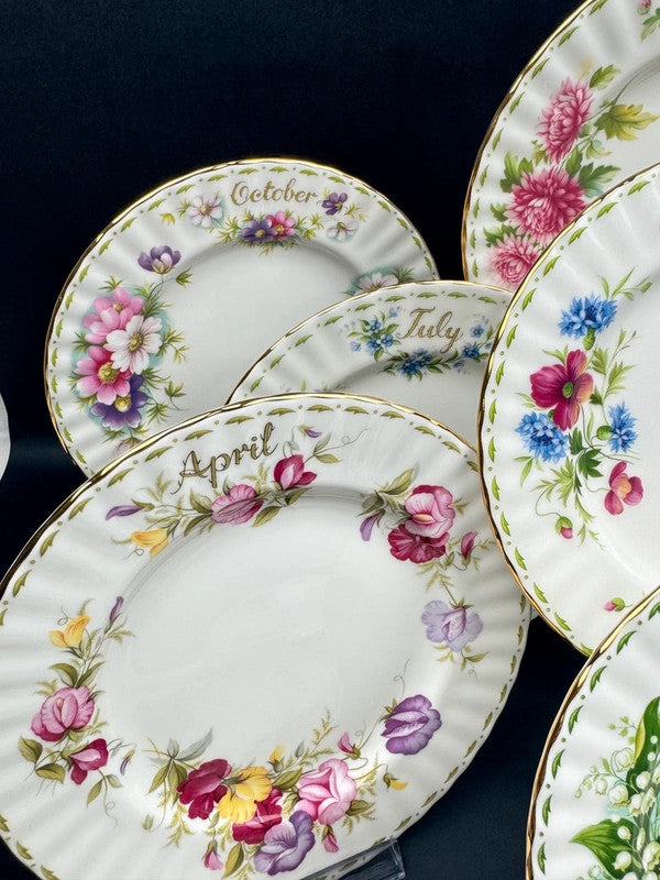 Royal Albert 12 assiettes dessert porcelaine fine fleurs