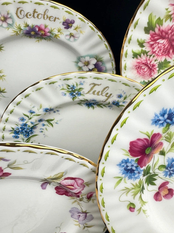 Royal Albert 12 assiettes dessert porcelaine fine fleurs