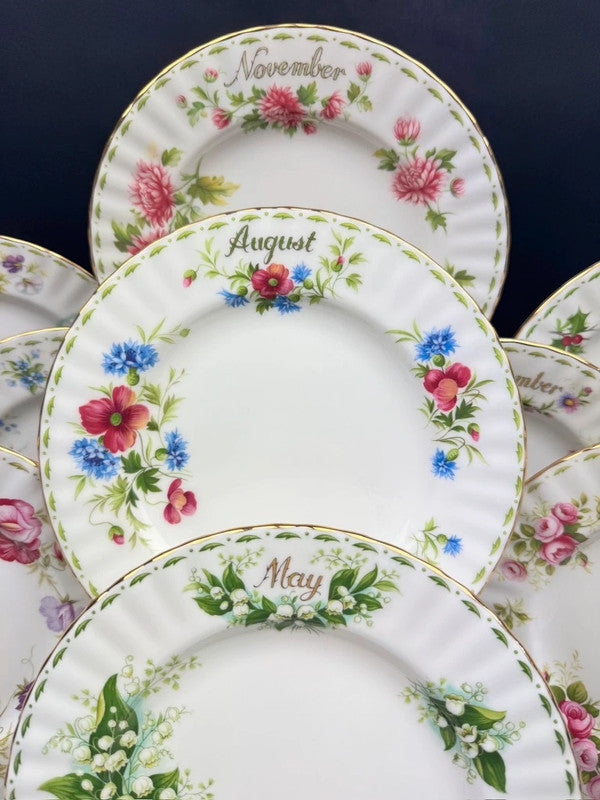 Royal Albert 12 assiettes dessert porcelaine fine fleurs