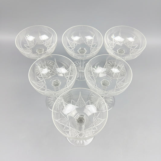 Baccarat, service Epron, suite de 6 coupes à champagne