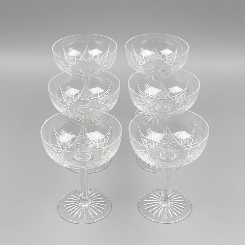 Baccarat, service Epron, suite de 6 coupes à champagne, lot n°2