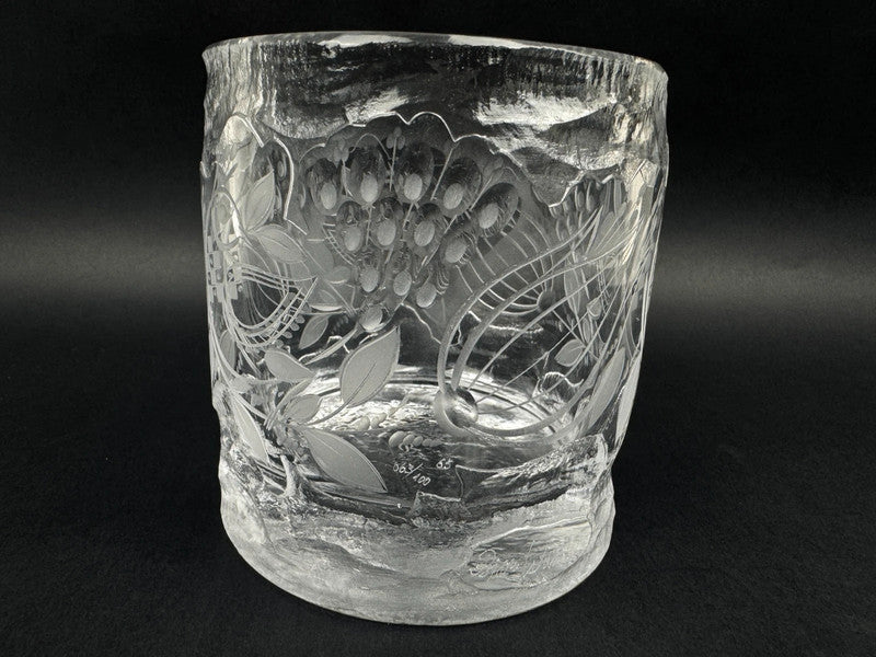 Vase en cristal signé Bjorn Wiinblad pour Rosenthal, édition limitée numérotée 63/100