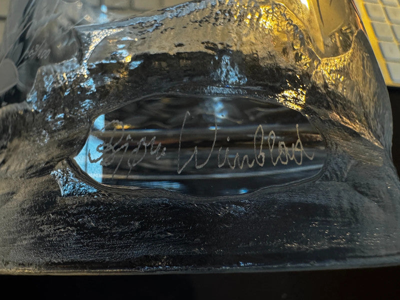 Vase en cristal signé Bjorn Wiinblad pour Rosenthal, édition limitée numérotée 63/100