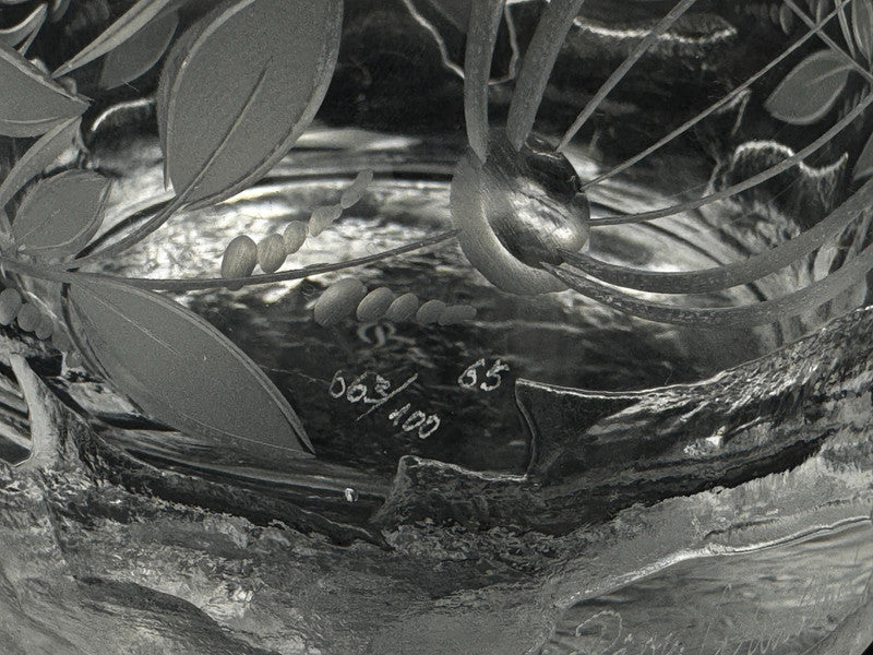 Vase en cristal signé Bjorn Wiinblad pour Rosenthal, édition limitée numérotée 63/100