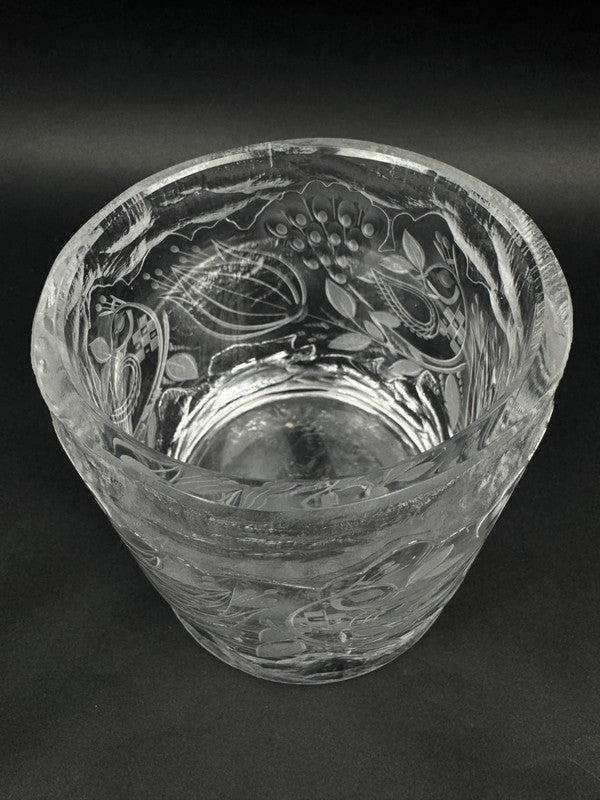 Vase en cristal signé Bjorn Wiinblad pour Rosenthal, édition limitée numérotée 63/100