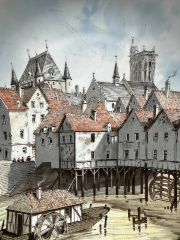 4 assiettes décoratives Porcelaine de Paris “Paris à travers les âges”