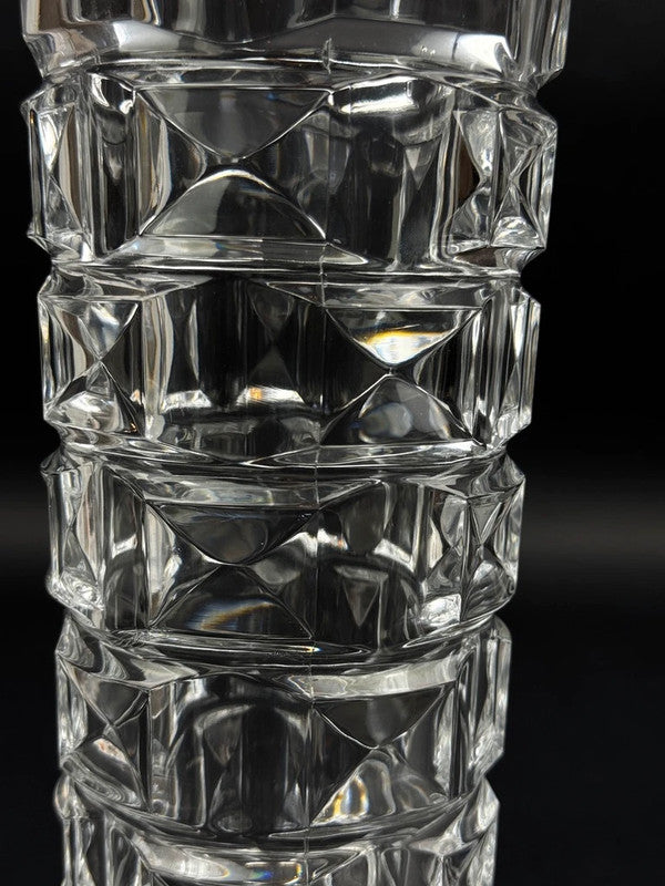 Vase en cristal George Durand pour Cristal d’Arques, design géométrique 24 cm