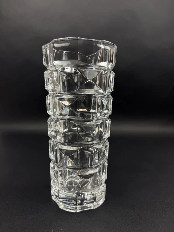 Vase en cristal George Durand pour Cristal d’Arques, design géométrique 24 cm