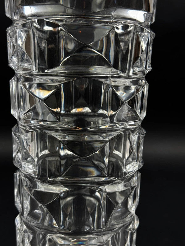 Vase en cristal George Durand pour Cristal d’Arques, design géométrique 24 cm
