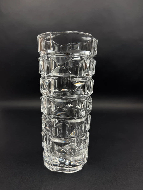 Vase en cristal George Durand pour Cristal d’Arques, design géométrique 24 cm
