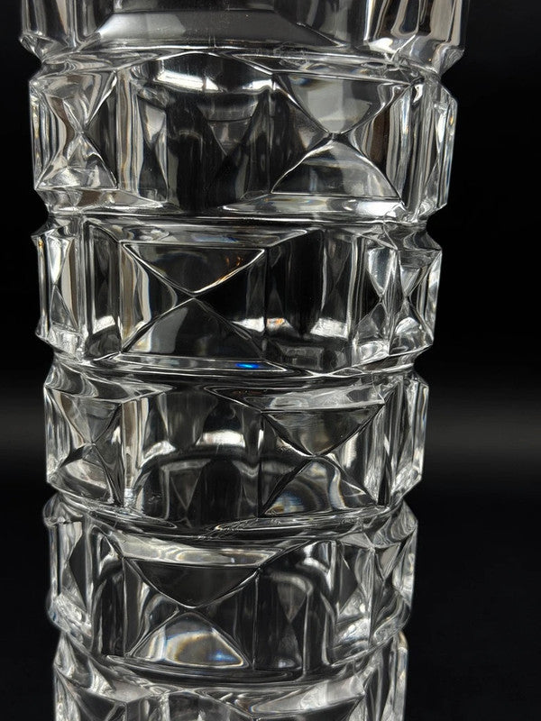 Vase en cristal George Durand pour Cristal d’Arques, design géométrique 24 cm